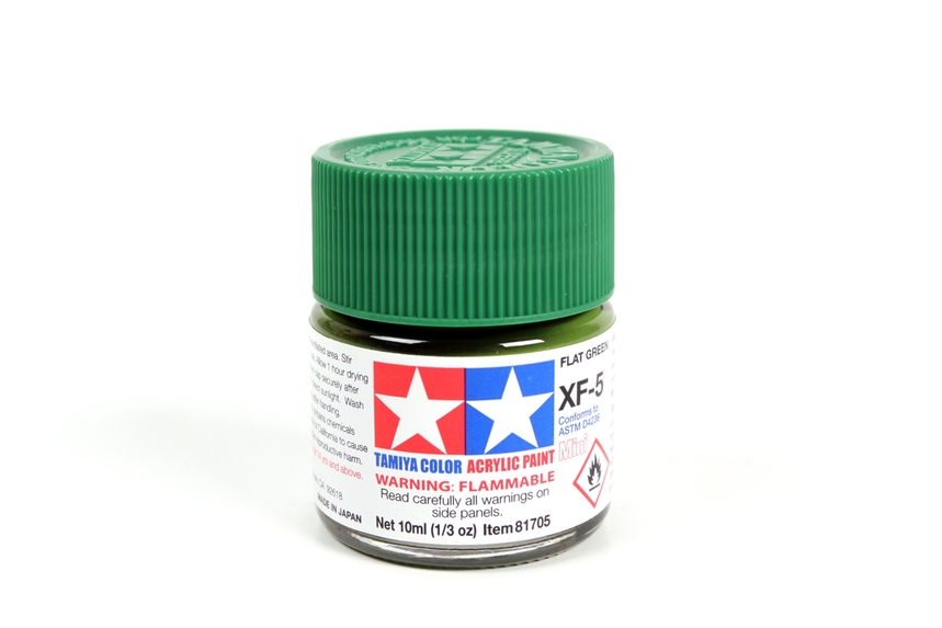 Tamiya Color Acrylic Mini XF-5 Flat Green - 10ml Bottle