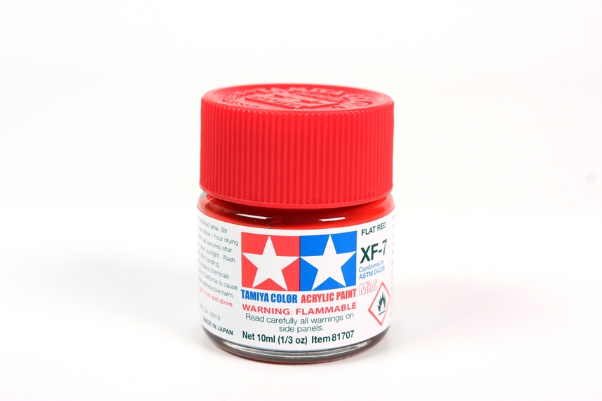 Tamiya Color Acrylic Mini XF-7 Flat Red - 10ml Bottle