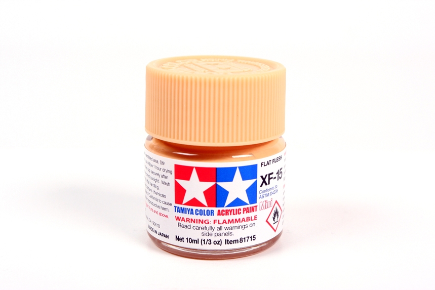 Tamiya Color Acrylic Mini XF-15 Flat Flesh - 10ml Bottle - Click Image to Close