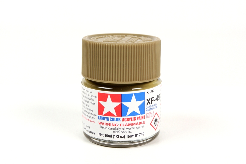 Tamiya Color Acrylic Mini XF-49 Khaki - 10ml Bottle - Click Image to Close