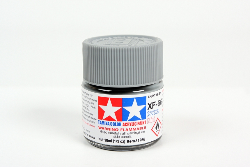 Tamiya Color Acrylic Mini XF-66 Light Grey - 10ml Bottle - Click Image to Close